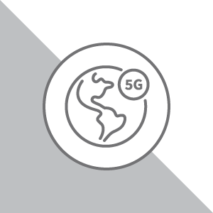 Symbol für 5G auf dem Globus