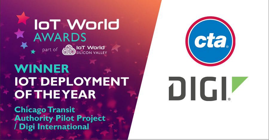 Digi-Projekt mit der Chicagoer Verkehrsbehörde (CTA) erhält die Auszeichnung IoT Deployment of the Year