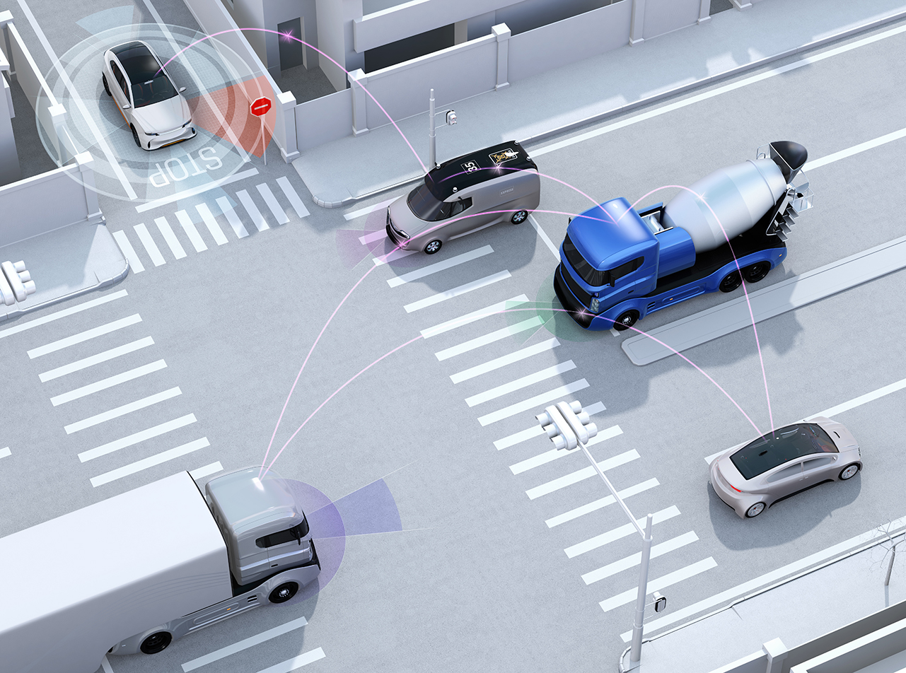 Verkehrsmanagement - Kommunikation von Fahrzeug zu Fahrzeug
