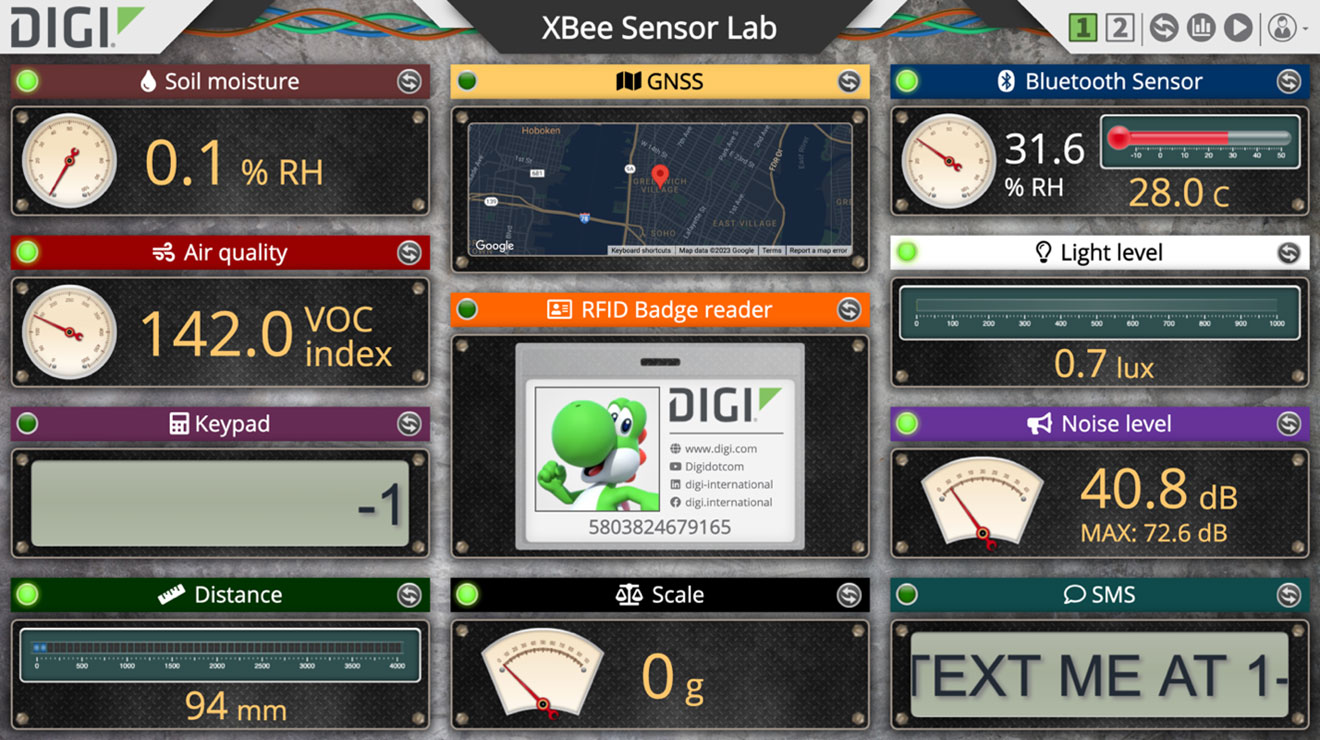 Digi XBee Sensor Lab Armaturenbrett