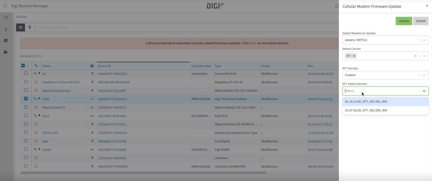Firmware-Aktualisierungen in Digi Remote Manager