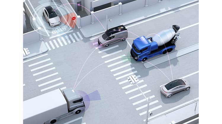 Vernetzte Fahrzeugtechnologie in städtischen Kreuzungsbereichen