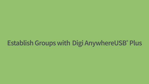 Einrichten von Gruppen in Digi AnywhereUSB Plus