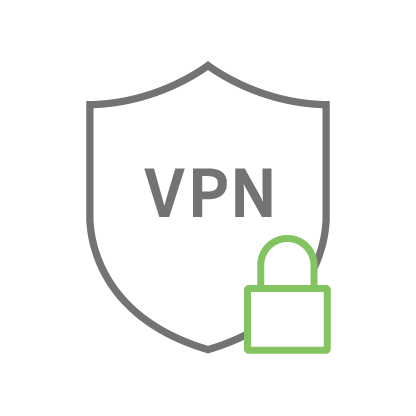 Schildsymbol mit VPN-Text als Symbol für einen sicheren VPN-Dienst.