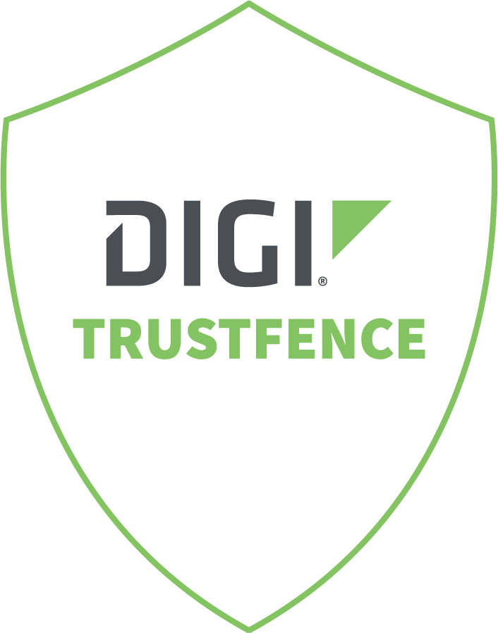 Schild-Symbol mit dem Digi TrustFence-Sicherheitslogo.