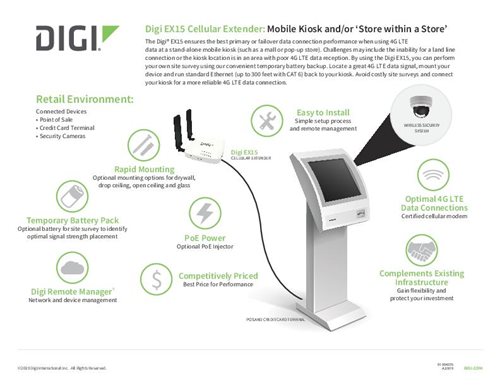 Digi EX15 Mobiler Kiosk Industrie Flyer