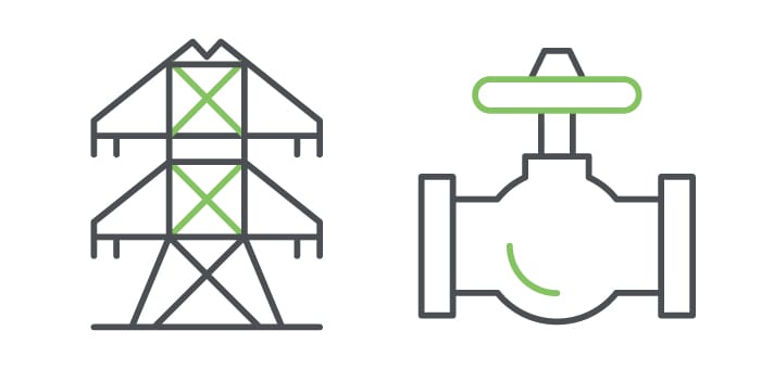 Steuerung von Strommasten und Industrieventilen