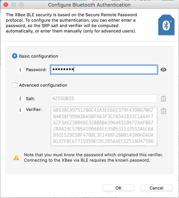 Bluetooth XCTU-Authentifizierung konfigurieren