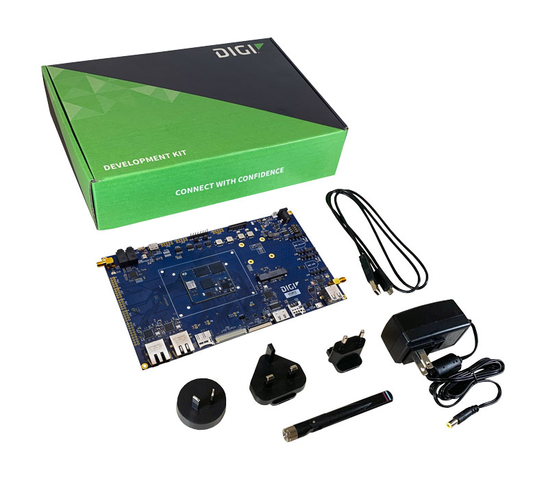 Digi ConnectCore 93 Development Kit mit Entwicklungsboard, i.MX 93 Dual-Core, NPU, 8 GB eMMC, 1 GB LPDDR4 Wireless SOM