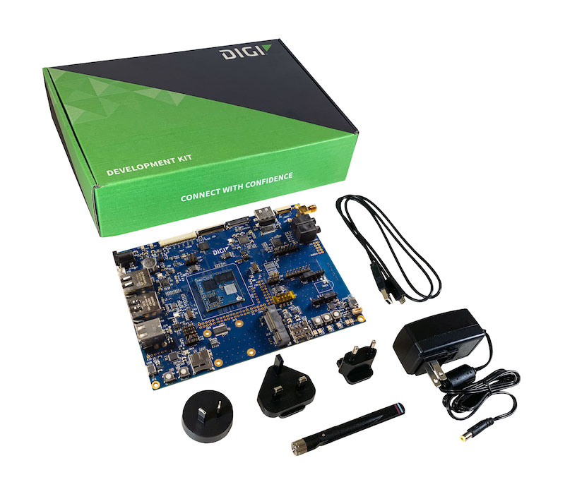 Digi ConnectCore MP133 Development Kit mit Entwicklungsboard und Digi ConnectCore MP133 256 MB/256 MB wireless SOM