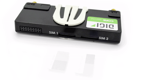 Animation zum Einlegen der SIM in das CORE Modem