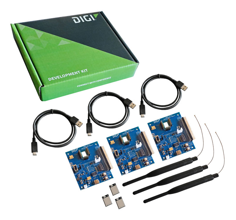 Digi XBee XR 868 Development Kit mit Digi XBee XR 868 MHz MMT, RF Pad Antennenanschluss und Entwicklungsboard